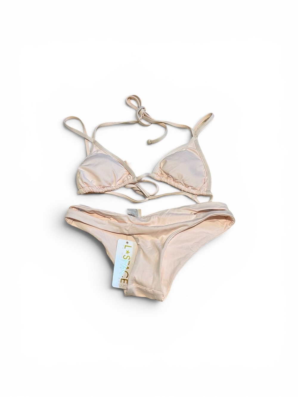 NWT L*Space triangle bikini light pink